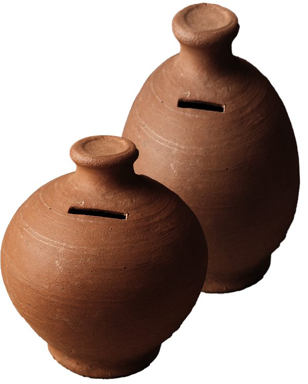 Earthen piggy banks called gullaks